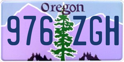 OR license plate 976ZGH