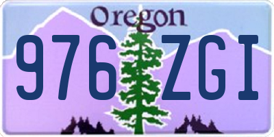 OR license plate 976ZGI