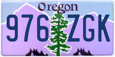 OR license plate 976ZGK