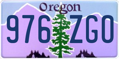 OR license plate 976ZGO