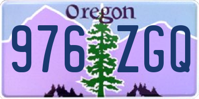OR license plate 976ZGQ