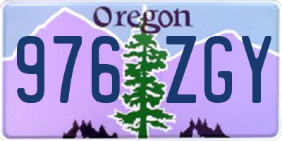 OR license plate 976ZGY