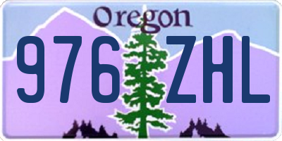 OR license plate 976ZHL