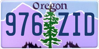 OR license plate 976ZID