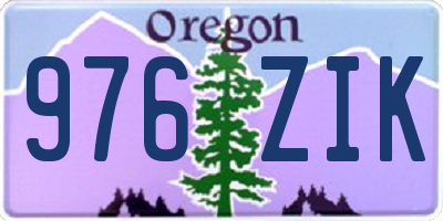 OR license plate 976ZIK