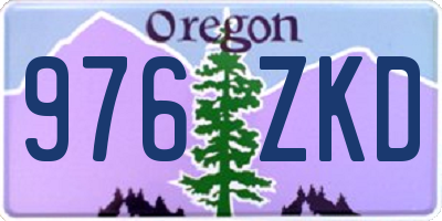 OR license plate 976ZKD