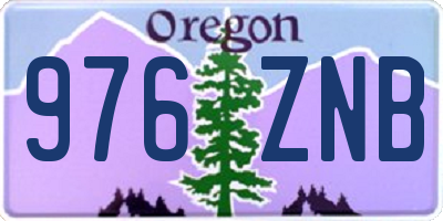 OR license plate 976ZNB