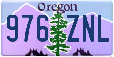 OR license plate 976ZNL