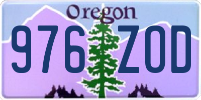 OR license plate 976ZOD