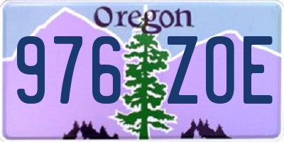 OR license plate 976ZOE