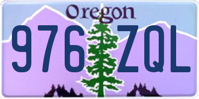 OR license plate 976ZQL