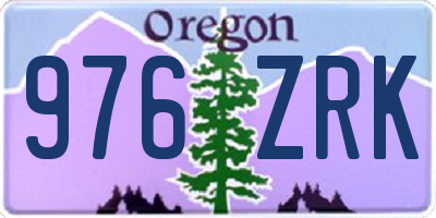 OR license plate 976ZRK