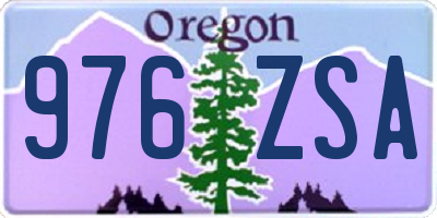 OR license plate 976ZSA