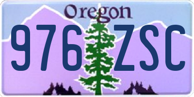 OR license plate 976ZSC