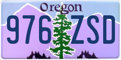 OR license plate 976ZSD