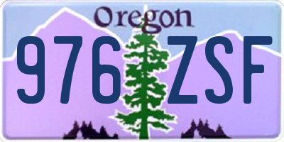 OR license plate 976ZSF