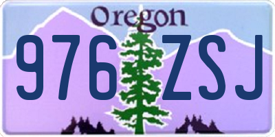 OR license plate 976ZSJ