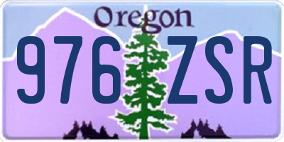 OR license plate 976ZSR