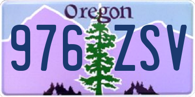 OR license plate 976ZSV
