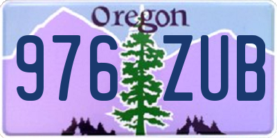 OR license plate 976ZUB