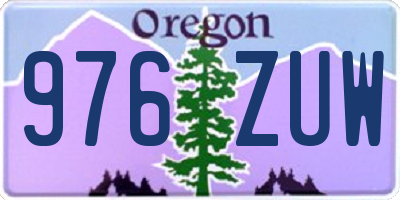 OR license plate 976ZUW