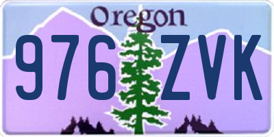 OR license plate 976ZVK