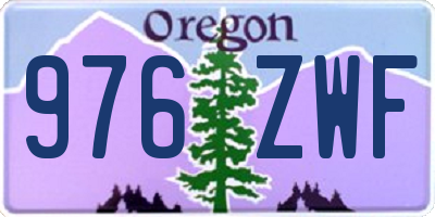 OR license plate 976ZWF