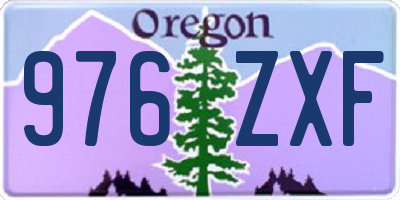 OR license plate 976ZXF