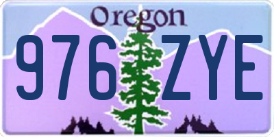 OR license plate 976ZYE