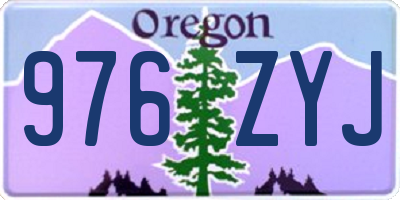 OR license plate 976ZYJ