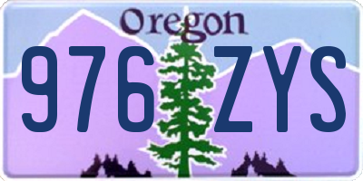OR license plate 976ZYS