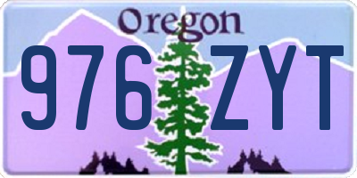 OR license plate 976ZYT