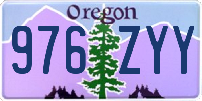 OR license plate 976ZYY