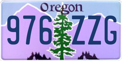 OR license plate 976ZZG