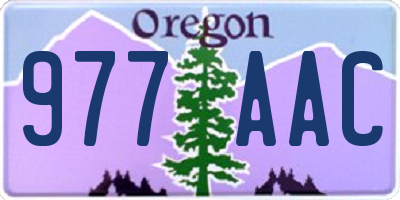 OR license plate 977AAC