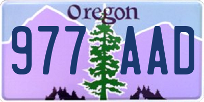 OR license plate 977AAD