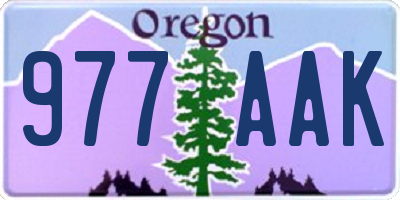 OR license plate 977AAK