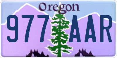 OR license plate 977AAR