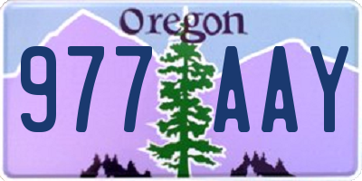 OR license plate 977AAY