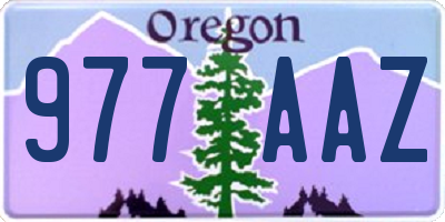 OR license plate 977AAZ