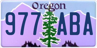 OR license plate 977ABA