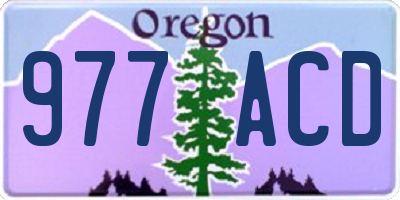 OR license plate 977ACD