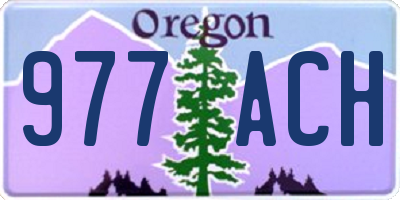 OR license plate 977ACH