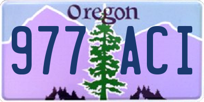 OR license plate 977ACI