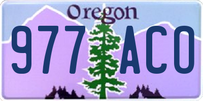 OR license plate 977ACO