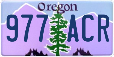 OR license plate 977ACR