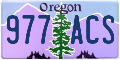 OR license plate 977ACS