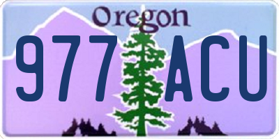 OR license plate 977ACU