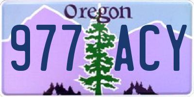 OR license plate 977ACY
