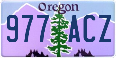 OR license plate 977ACZ